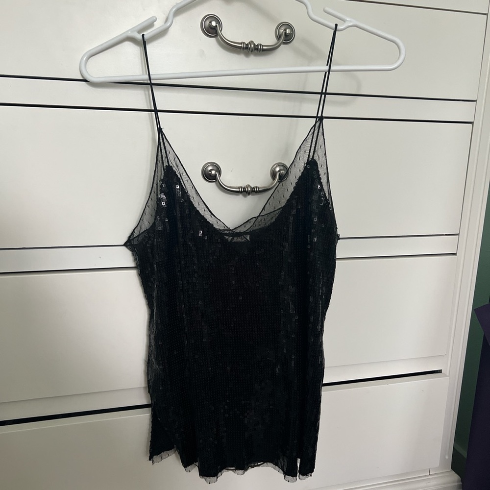 Free people, black, sequin tank top